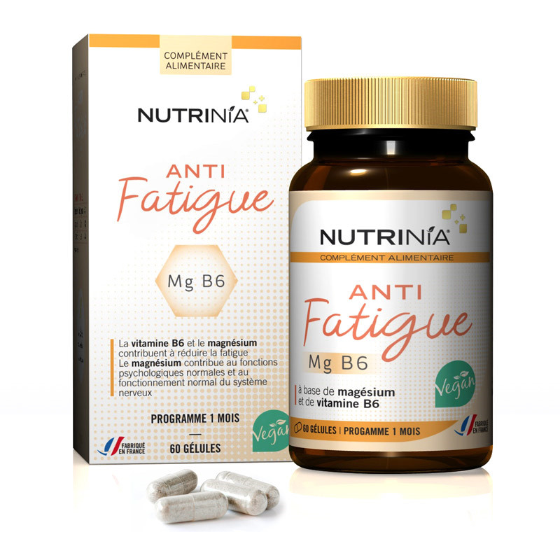 Anti fatigue Magnésium Vitamine B6 60 gélules végétales