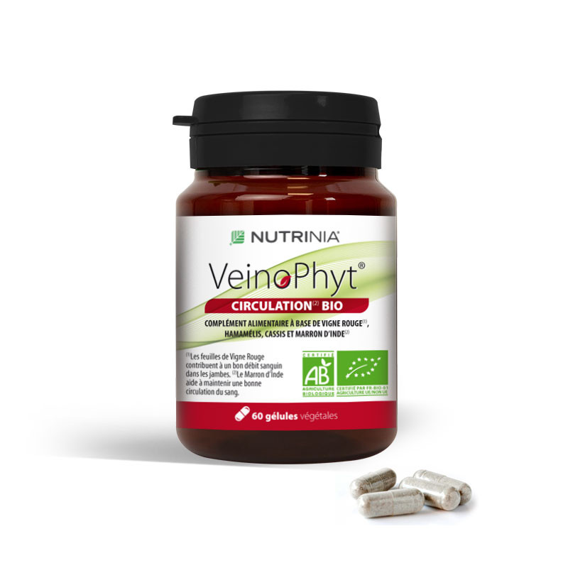 VeinoPhyt Bio circulation veineuse étui et flacon 60 gélules
