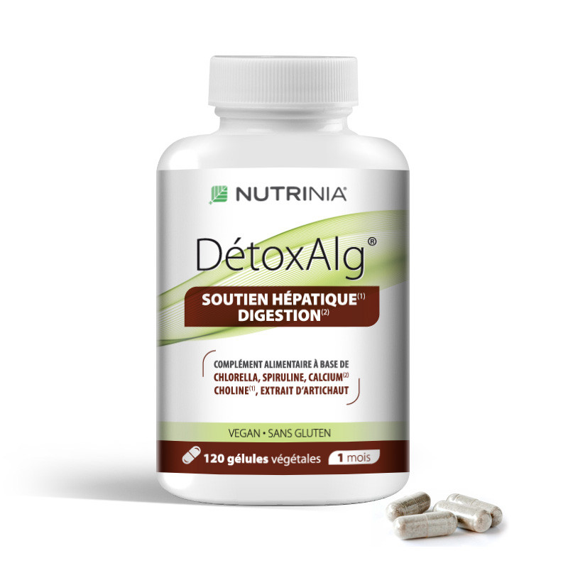 DétoxAlg - Cure détox, Soutien Hépatique, Digestion, Métabolisme des Graisses - 120 gélules