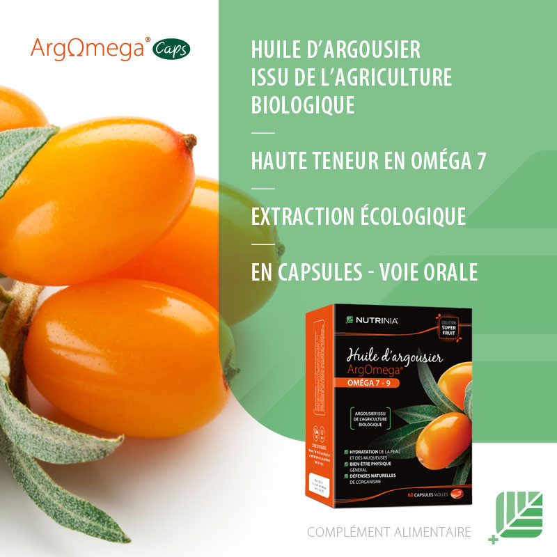 Nutrinia Boîte 60 capsules Huile d'argousier ArgOmega