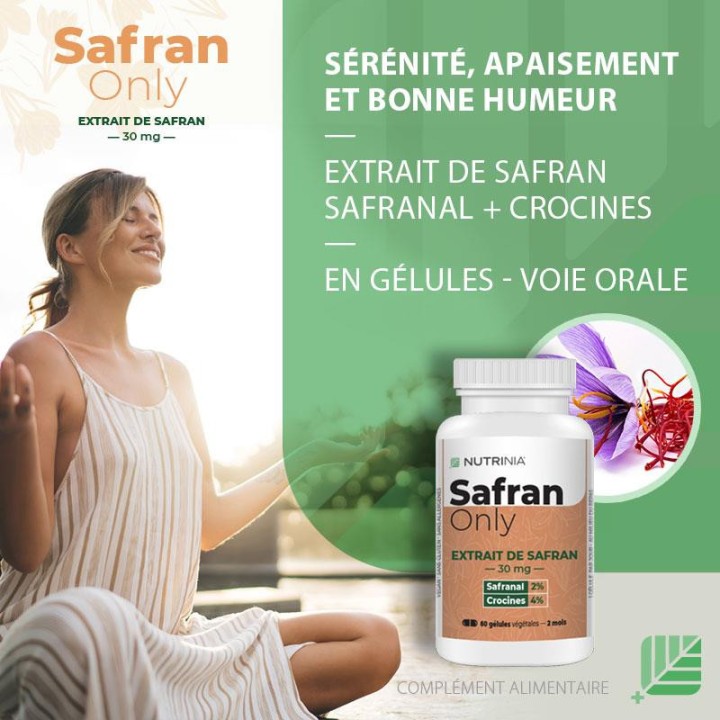 avantages Safran Only - Extrait de Safran 30 mg - 60 gélules