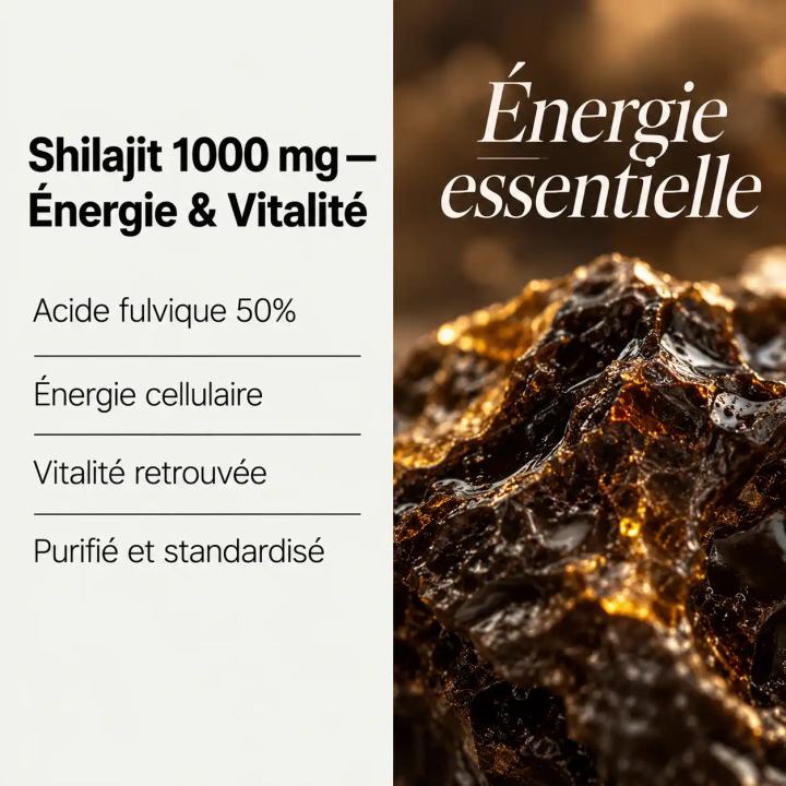Points forts Shilajit purifié Nutrinia