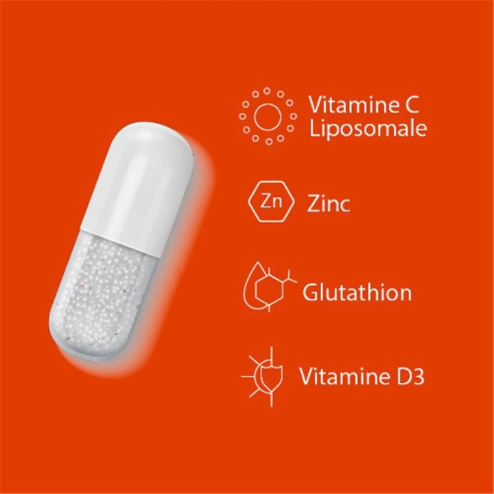 Ingrédients C-LipoMax Nutrinia - Vitamine C liposomale - Zinc - Vitamine D3 - Glutathion