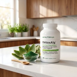 Complément alimentaire DetoxAlg Nutrinia - Spiruline Chlorella et Artichaut pour le foie, la détox et le métabolisme des lipides