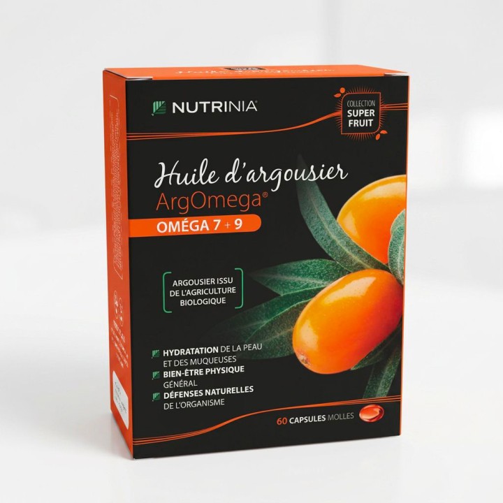 Boite ArgOméga 60 capsules collection superfruit huile d'argousier bio