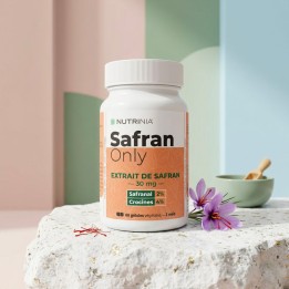 Safran Only Nutrinia - Extrait de Safran titré en Safranal - humeur et équilibre psychologique SPM