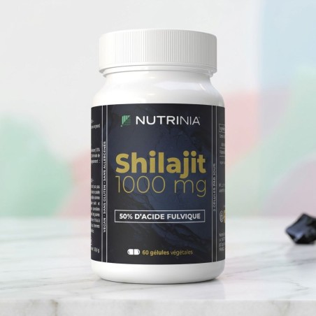 Shilajit 1000 mg — Énergie cellulaire, cognition & vitalité | 50% acide fulvique + Vitamine B6