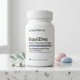 Zinc Bisglycinate Haute Assimilation 15mg - EquiZinc® - Nutrinia - Peau Cheveux Ongles