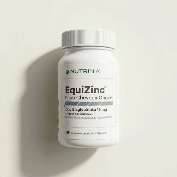 Zinc Bisglycinate Haute Assimilation 15mg - EquiZinc® - Nutrinia - Peau & acné Cheveux Ongles