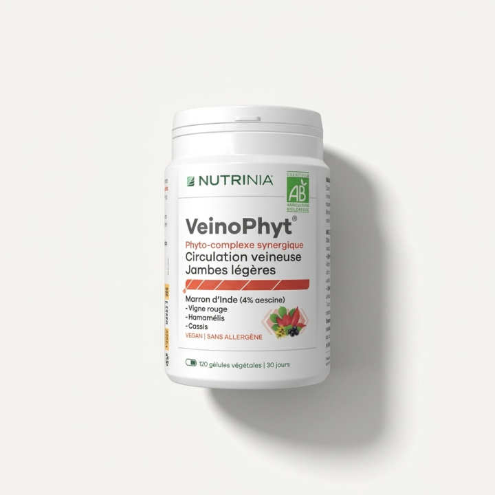 VeinoPhyt® Bio confort veineux et jambes légères Nutrinia 120 gélules
