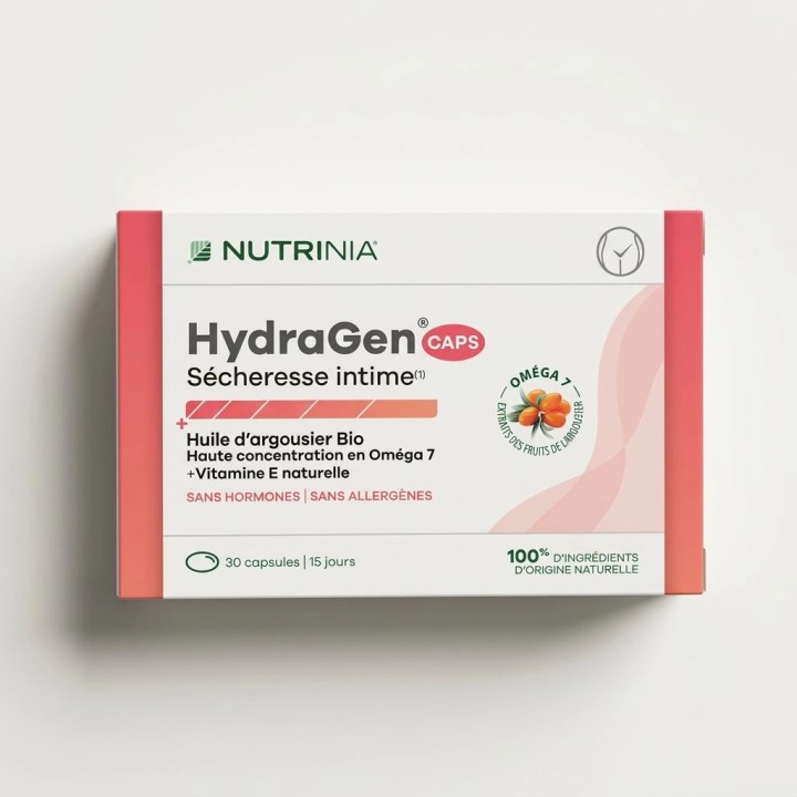 Sécheresse Intime HydraGen Nutrinia sans hormone pour hydratation vaginale