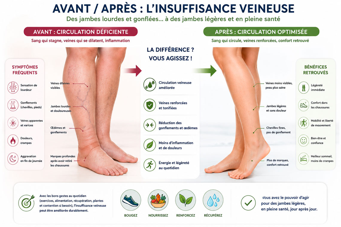insuffisance veineuse avant après